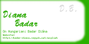 diana badar business card